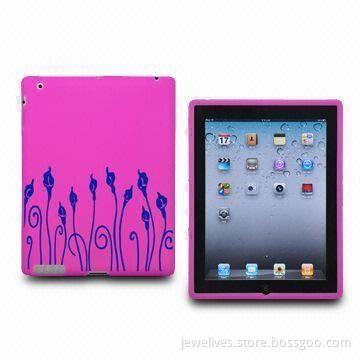 Silicone Protective Case for Apple's iPad 2 with Laser Engraved Pattern, Customized Colors Accepted